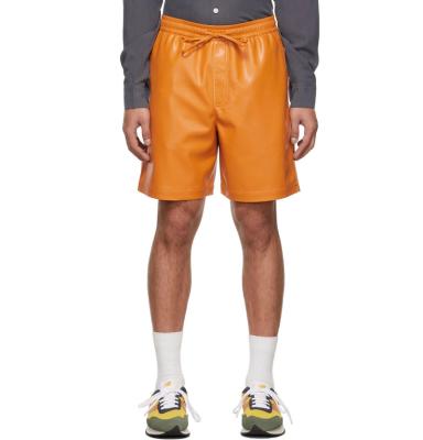 China parride customized pu leather shorts men relaxed fit vegan leather shorts for sale