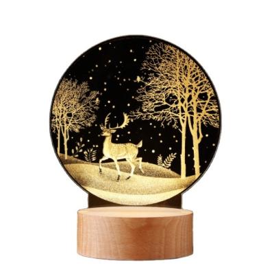 China Popular Creative Popular 3d Moon Night Light Dandelion Bedside Lamp Decoration Table Lamp Valentine's Day Christmas Gift for sale