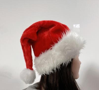 China Popular hot sale factory directly supply thickened red adult Christmas decorations and figured plush Christmas hat for sale