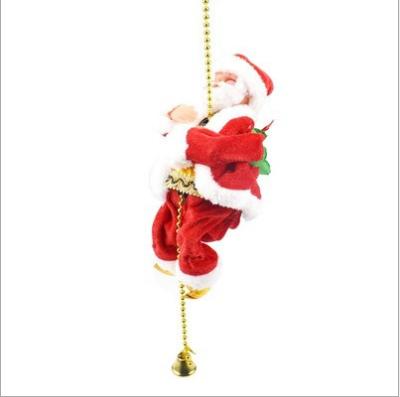 China Popular Climbing Beads String Ropes Santa Claus Toys Christmas Gifts Decorations Electric Santa Music Electric Dolls Climbing for sale