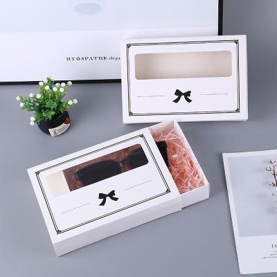 China Recycled Materials Gift Box Cardboard Paper Custom Packaging Box With Clear Window for sale