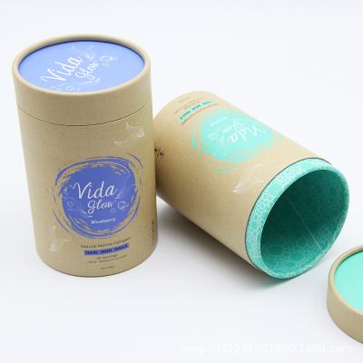 China Recycled Materials Custom Design Food Grade Kraft Paper Tubes For Tea Coffee Cardboard Round Packaging Box for sale