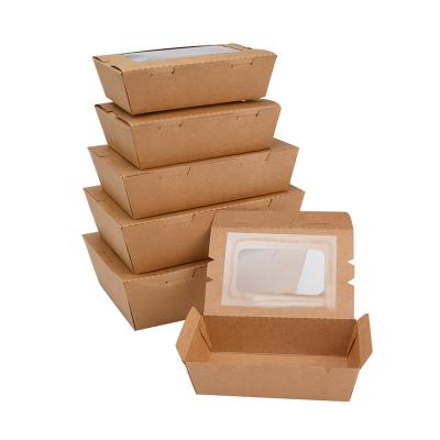 China Wholesale Disposable Paper Lunch Box Disposable Safe Cardboard Microwave Lunch Box Takeout Packaging White Brown Cardboard Box for sale