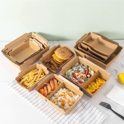 China One-Stop Disposable Vegetable Noodle Box Packaging Paper Lunch Box Customized Disposable Take-Out Salad Bowl for sale