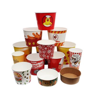 China Eco Friendly Disposable Fried Chicken Craft Paper Popcorn Cup Bucket Food Containers Popcorn Tubs for Cinema and Restaurant for sale