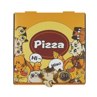 China Hotsale Disposable Wholesale 7 8 9 10 12 Inch Food Grade Disposable Custom Corrugated Pizza Container Wrapping Paper Lunch Pizza Take Out Box for sale