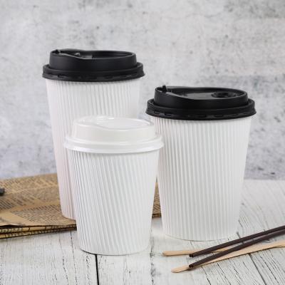 China Disposable Disposable Take Away Brown Kraft Hot Drink Paper Coffee Cup With Lid Custom Printed Paper Coffee Cups for sale