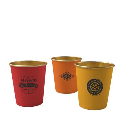 China Hot Sale Disposable Coffee Paper Cups Maker Friendly Customized Design Printing 7oz GOLD FOIL Paper Coffee Cups for sale