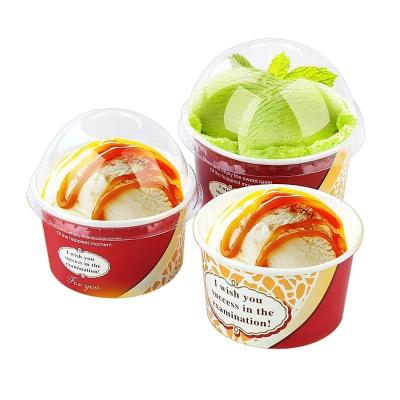 China Wholesale 16oz Disposable Ice Cream Cup Custom Paper Cup Logo Printing Paper Frozen Yogurt for sale