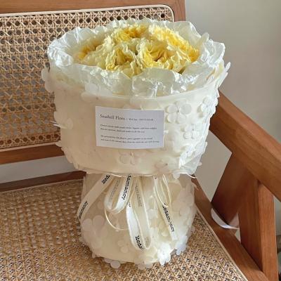 China Fairy Flower Bouquet Polyester Embroidery Film Series Gauze DIY Flower Packaging Art Packaging Material for sale