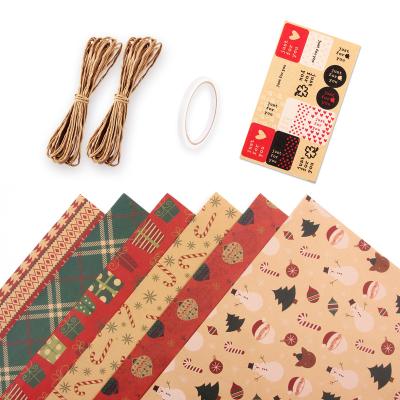 China Wholesale Waterproof Printed Santa Christmas Gift Wrapping Paper Roll / Sheet for sale