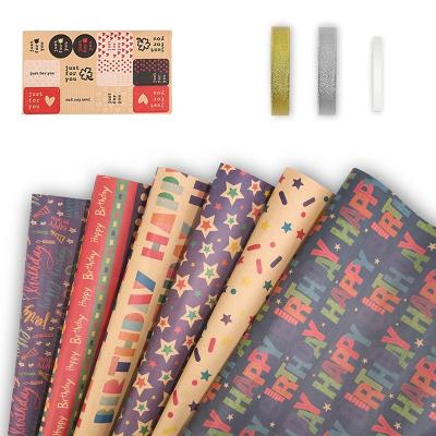 China Recycled Materials Shape Design Attractive Gift Wrapping Paper Roll Paper for sale