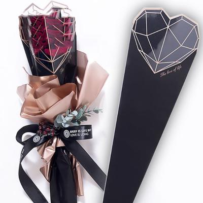 China Top Selling Recyclable Custom Gift Wrapping Bag Transparent Waterproof Flat Pouch Printing Flower Bag For Packaging for sale