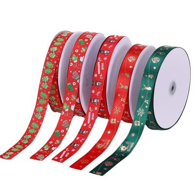 China Handmade Christmas Ribbon Cake DIY Christmas Ribbon Gift Wrapping Floral Decorative Ribbon Strip for sale