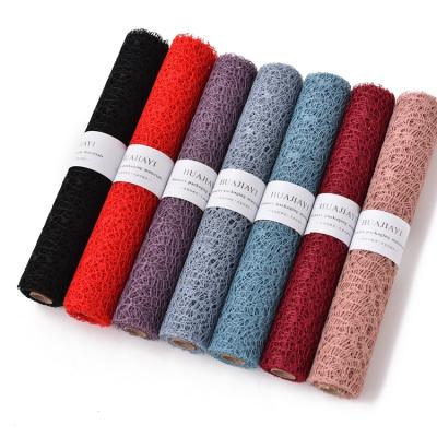 China Factory Waterproof Korean Style Running Flower Wrapping Mesh Paper Mesh Hollow Wrapping Paper For Bouquets for sale