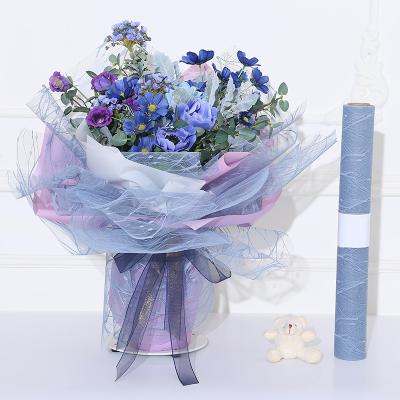 China High Quality Lightning Wholesale Waterproof Mesh Flower Wrapping Mesh Korea Mesh Roll Rose Bouquet Package for sale