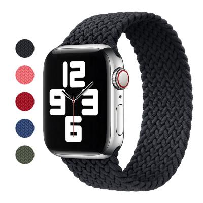 China Watch Band Strap For Apple Watch 38/40mm Woven Solo Braided Watch Strap 42/44mm Elastic Loop Band Loop for sale