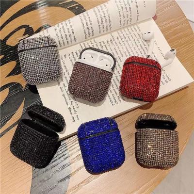 China For Earphone Women Girl Rhinestone Diamond Sparkle Bling Protective Case Portable Earphone Cover For Apple Airpods for sale