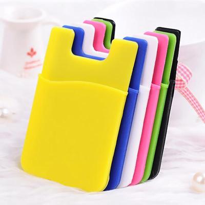 China iExplore Silicon Back Case Card Slot Wallet Pocket Phone Case Shockproof Adhesive Sticker Pocket for sale