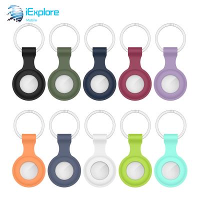 China iExplore Candy Color Silicon Airtag Case Key Chain Shockproof Cover Device For Airtags Buckle With Retail Box for sale