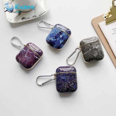 China Shockproof iExplore Custom Design High Quality IMD Marble AirPods Cases With Hanger For AirPods 1 2 3 Pro AirPods Earphone Cases for sale