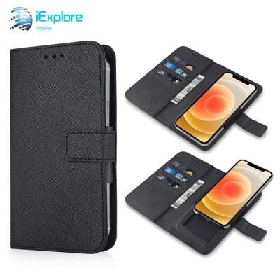 China Shockproof iExplore Custom Design Down PU Leather Flip Cover Wallet Phone Case Universal For Smartphone iPhone Samsung for sale