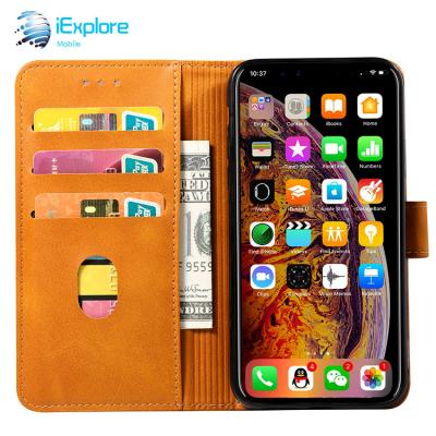 China iExplore Shockproof Flip Cover Genuine Leather Case For Samsung Card Slot Wallet Matte TPU Leather Phone Case For iPhone XS 7 8plus for sale