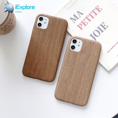 China iExplore PC Pattern Wooden Design PU Leather Wooden Pattern PU Phone Case For iPhone 11 PRO MAX Samsung Note 10 S20 plus S20 ultra for sale