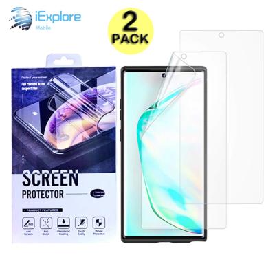 China 2 Pack TPU Soft Hydrogel Film iExplore 2 Pack Anti-Scratch High Clear Full Coverage Soft TPU Screen Protector Hydrogel Film For Samsung Note 10 Note 10 Plus for sale