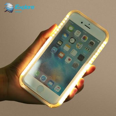 China Dual Sides Maker iExplore Case Maker Selfie LED Flash Phone Light Selfie LED Fill Light Up Luminous Phone Case For Samsung S8 S8 Plus for sale