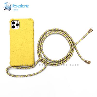 China Environmental 100% Biodegradable Natural Wheat Straw PLA 2mm Body Phone Cross Body Phone Cases Protector Manufacturer iExplore For iPhone 12 Pro Max for sale