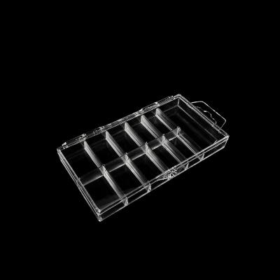 China Nail Art Care Tool Good Selling 100pcs Clear Tips Empty Plastic Divided Nail Art Display Storage Box for sale