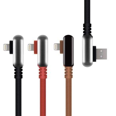 China Mobile Phone Security Smartphone Fast Charging Usb Data Cable Nylon 1.2m Elbow Data Cable for sale