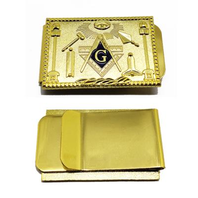 China Wholesale Europe Freemasonry Masones Products Freemason Clips Custom Masones Metal Gold Plating Freemason Silver Masonic Clasp for sale