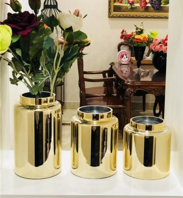 China Europe China handblown latest design fashion table centerpiece gold vases for sale