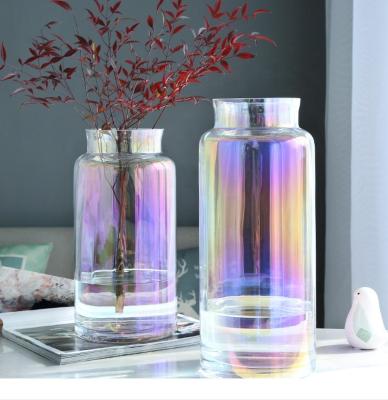 China Nordic Europe Home Decor Colored Glass Flower Vase for Wedding Decoration Centerpiece for sale