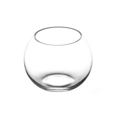 China American wholesale clear round bowl style bubble glass vase/candle holder. Diameter: 9.5