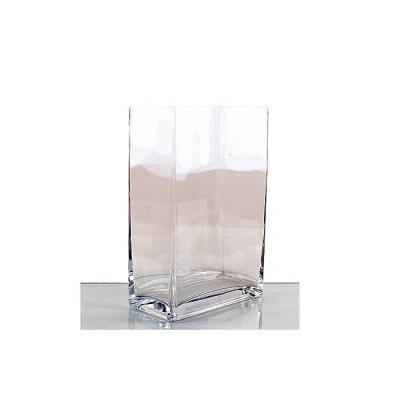 China Europe Wedding Home Decorative Wholesale Clear Glass Centerpiece Vase Rectangle Shape Tall Glass Vase 7.87