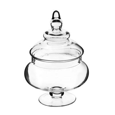 China Europe Pedestal Apothecary Jar Candy Buffet Display Storage Mini Greenhouse Glass Jars for sale