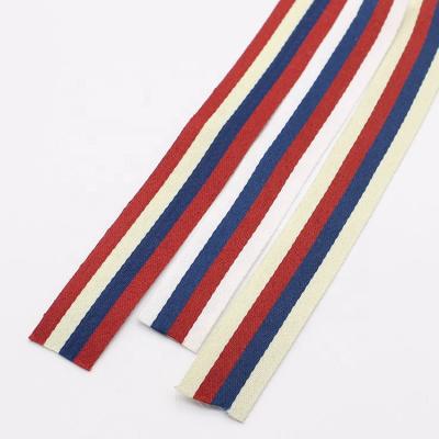 China Sustainable 15MM Webbing Clothes Pants Sharpening Colorful Striped Decoration Webbing Polyester Ribbon for sale