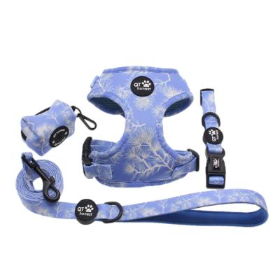 China Dropshipping Padded Dog Harness Set Custom Neoprene No Pull Adjustable Luxury Dog Harness for sale