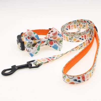 China QThonest Dog Pet Products Padded Professional Custom Printed Dog Leash Neoprene Dog Collar Leash for sale