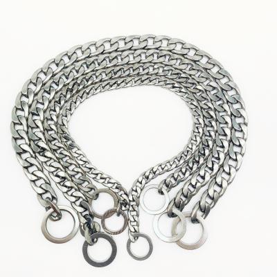 China 2021 New Arrival Padded Heavy Duty Dog Training Dog Chain Link 304 Stainless Steel Cuban Chain Dog Collar for sale