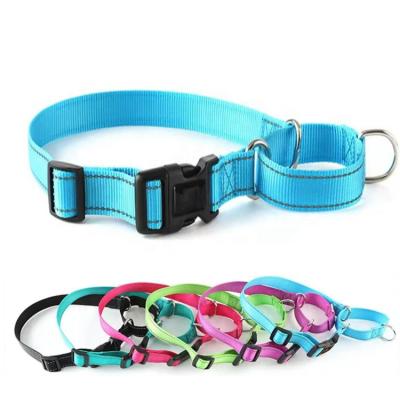 China QThonest Dog Pet Reflective Products Customized To Mark Martingale Nylon Reflective Training Dog Collar for sale