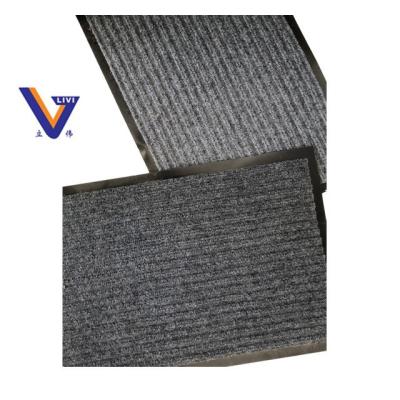 China Indoor/outdoor widely used anti-slip double-ribbed entrance mat with PVC backing for sale