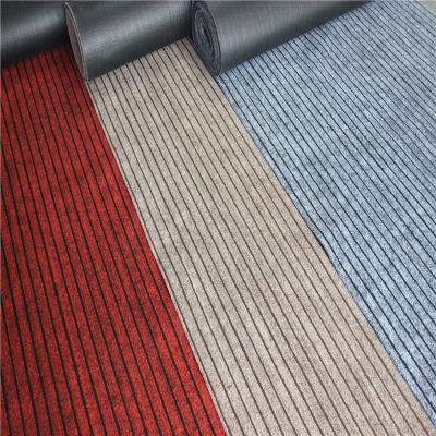 China Double Bottom Stripe Hotel Floor Carpet Anti Skid Full PVC Manufacturer Carpet Widely Used Wholesale Composite Carpet Reel for sale