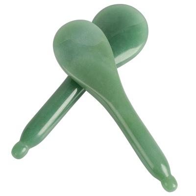 China High Quality Green Face Jade Gua Sha Scrapping Facial Massage Tools for sale