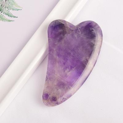 China Wholesale Purple Amethyst Facial Tool Crystal Massage Jade Gua Sha Board For Skin Care for sale