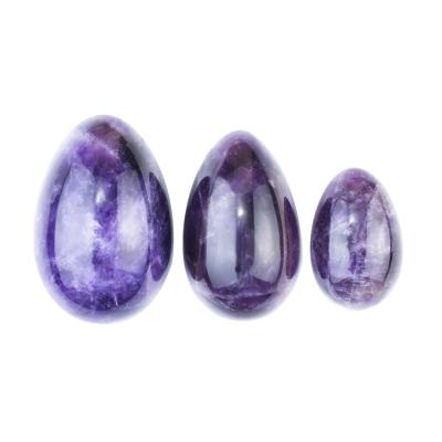 China natural crystal & natural carved stone amethyst egg kegel Ben with one yoni eggs for sale for sale