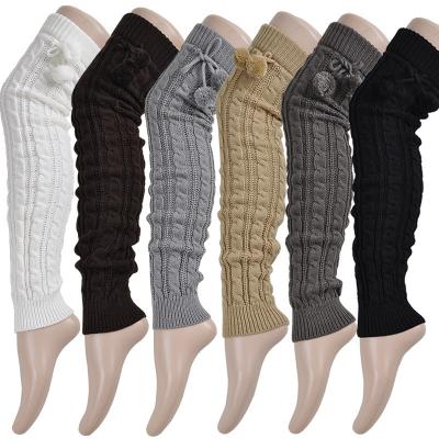 China New Thick Antibacterial Long Over High Knee Socks Winter Wool Knit Socks Knee Pads Gaiters Foot Socks for sale